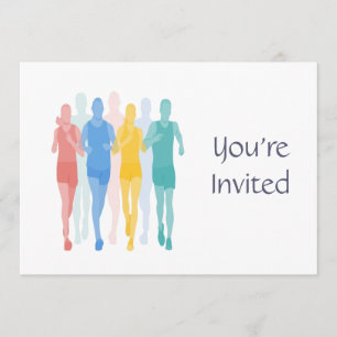 Trail Running Racing Runner Themed Birthday Invitation