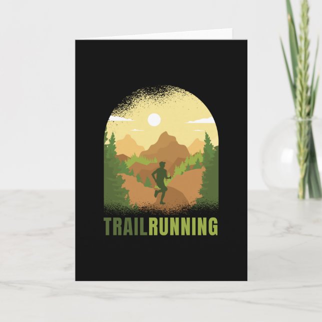Trail Running Runner Mountains Outdoors Card (Front)