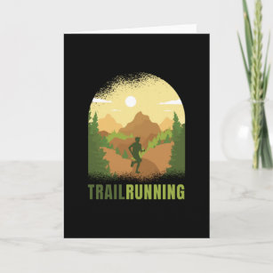 Trail Running Runner Mountains Outdoors Card