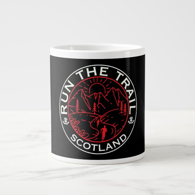 Trail Running Scotland Large Coffee Mug (Front)