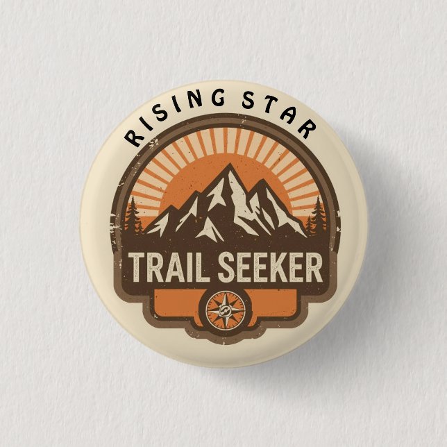 Trail seeker Explorer Badge | Kids Outdoor Award (Front)