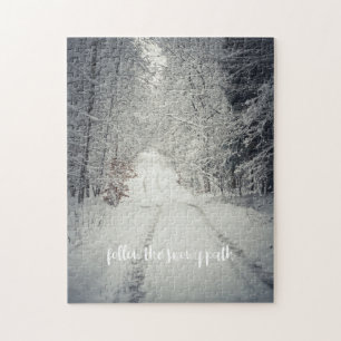 Trail through a snow-covered winter forest jigsaw puzzle
