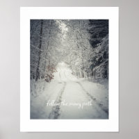 Trail through a snow-covered winter forest