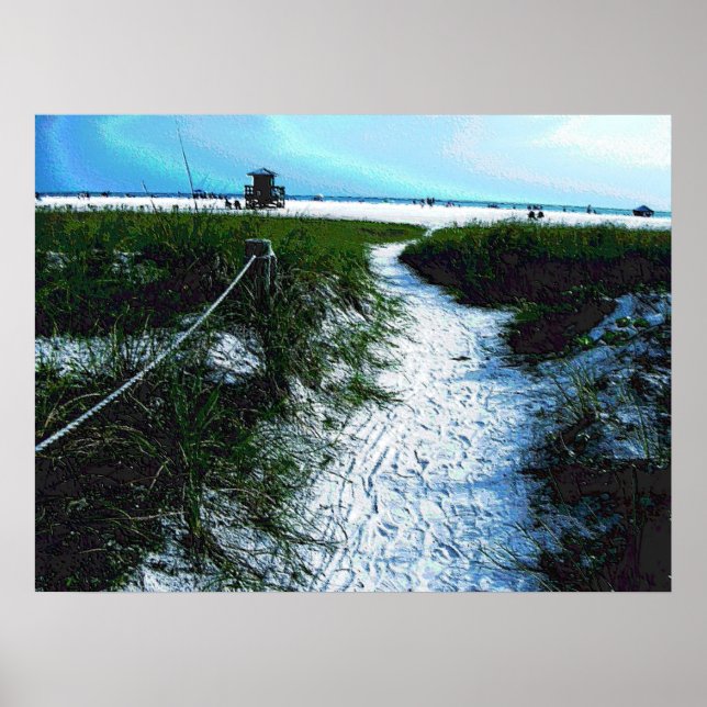 Trail to Stunning Siesta Keys Beach Poster (Front)