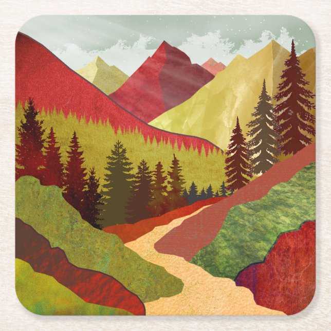 Trail To The Sky Square Paper Coaster (Front)