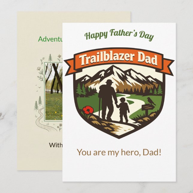 Trailblazer Dad Customizable Father's Day Holiday Card (Front/Back)
