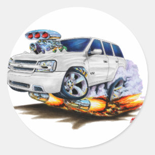 Trailblazer SS White Truck Classic Round Sticker