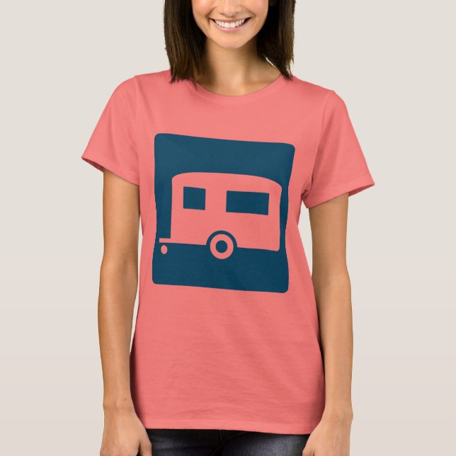 Trailer Camping Highway Sign T-Shirt (Front)