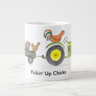 Trailer Full Of Hens Large Coffee Mug