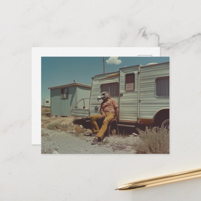 Trailer Park Birdman Postcard (Front/Back In Situ)