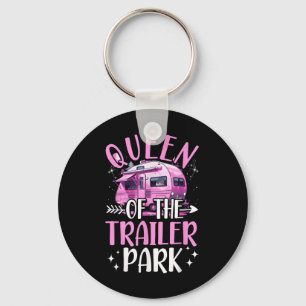 Trailer Park Queen Funny Camping Pink Trailer Cara Key Ring