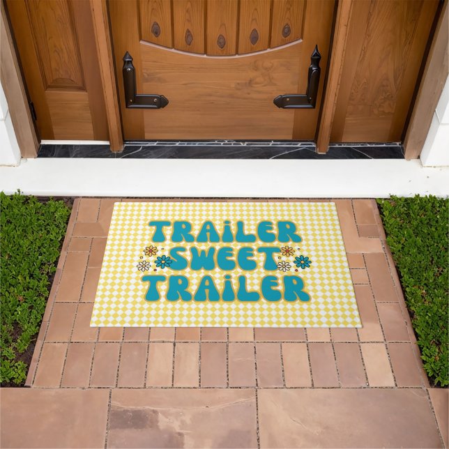 Trailer Sweet Trailer Yellow Harlequin Doormat (Outdoor)