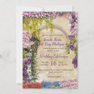 Trailing flowers on a Gold-looking splendour  Invitation