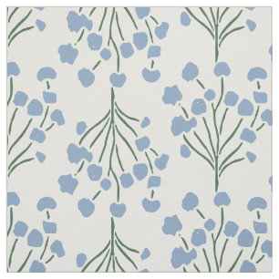 Trailing Meadow Vines Botanical Dusty Bluebell Fabric