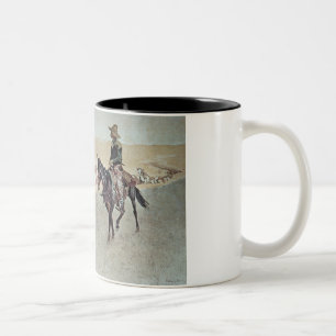 Trailing Texas Longhorns (oil on canvas) Two-Tone Coffee Mug