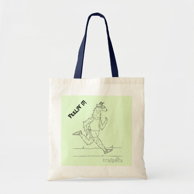 Trailpaca Feelin' It Blue Handle Tote Bag (Front)
