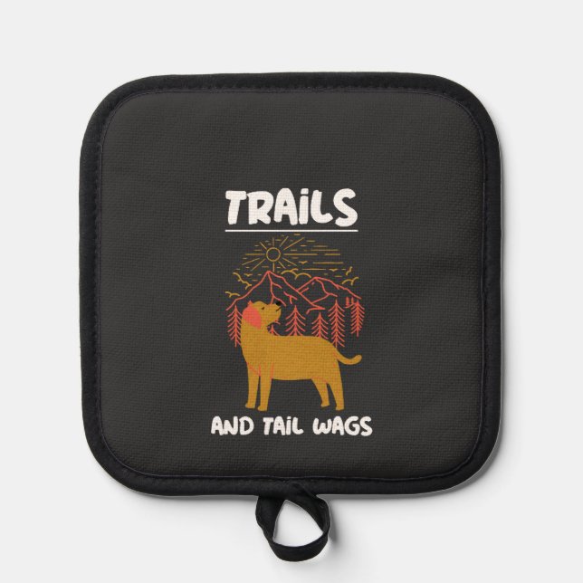 Trails and tail Wags Labrador Retriever Pot Holder (Front)