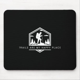 Trails Are My Happy Place - Minimalist Hiking Love Mouse Mat