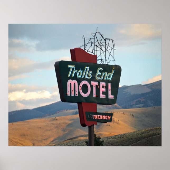 Trails End Motel Sign, Wyoming Poster (Front)