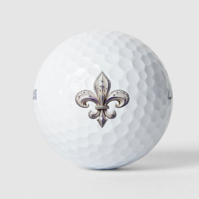 Trails I Travel Fleur De Lis Design Golf Balls (Front)