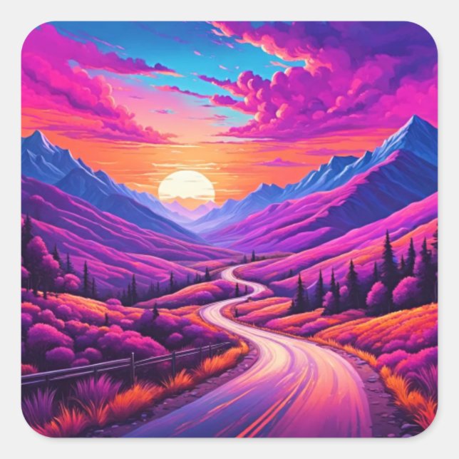 Trails I Travel Miles Design Square Sticker (Front)