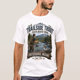 Trailside Trout Saco River Run Fryeburg Maine Teen T-Shirt