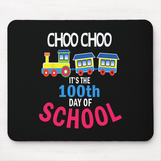 Train 100 Days Of Kindergarten School Student Teac Mouse Mat (Front)
