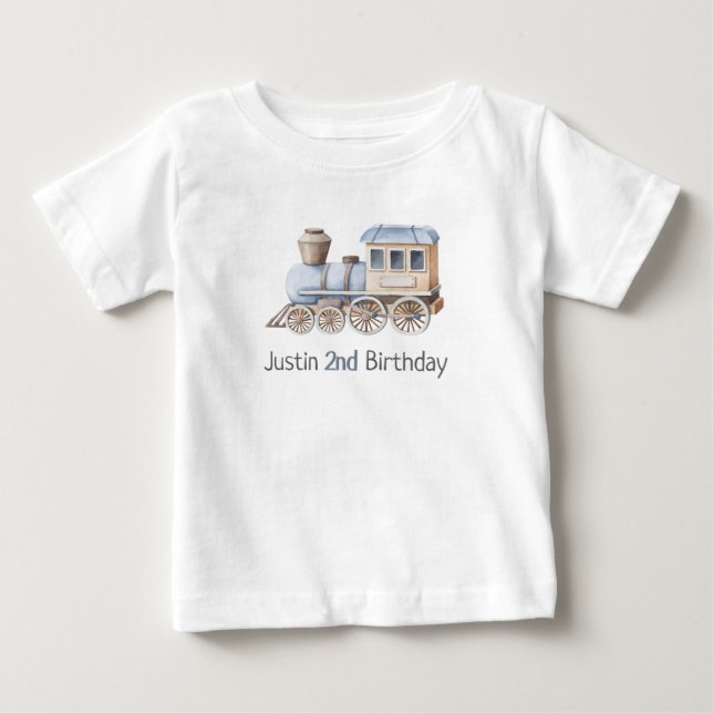 Train 2nd Birthday Chugga Two Two Boy T-Shirt (Front)