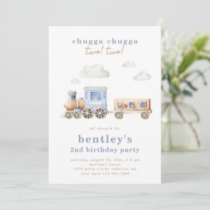 Train 2nd Birthday Invitation Digital or Printed