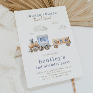 Train 2nd Birthday Invitation   Digital or Printed
