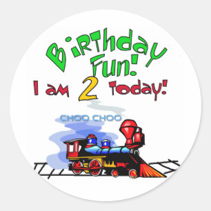 Train 2nd Birthday Tshirts and Gifts Classic Round Sticker