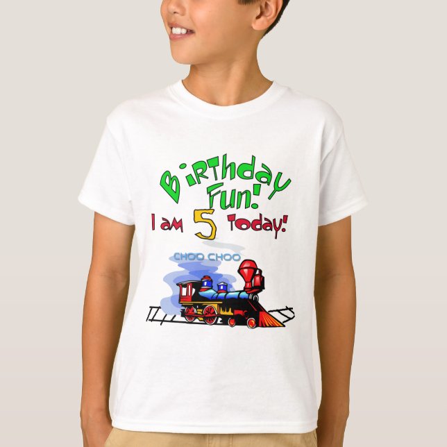Train 5th Birthday Tshirts and Gifts (Front)