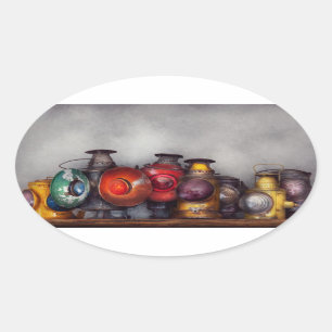 Train - A collection of Rail Road lanterns Oval Sticker