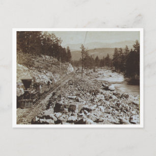 Train Along The Truckee River Postcard