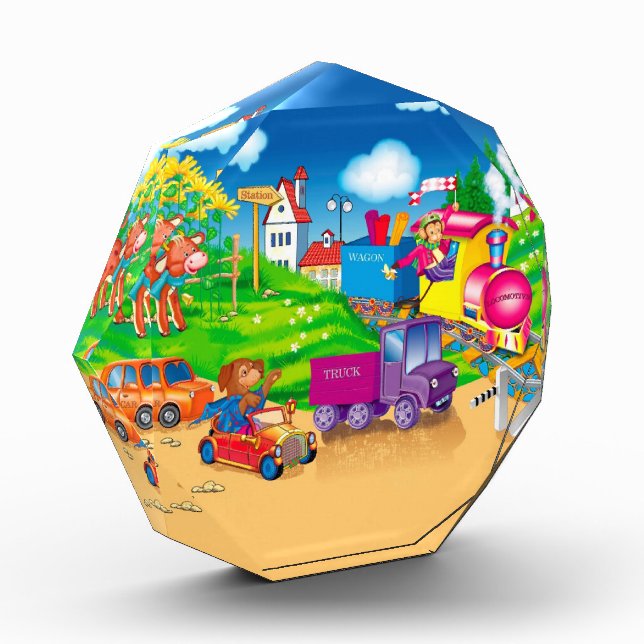 train and car for the boy photo block (Left)