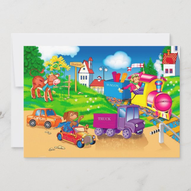 train and car invitation (Front)