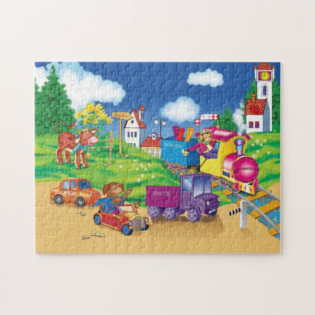 train and car jigsaw puzzle (Horizontal)
