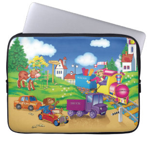 train and car laptop sleeve