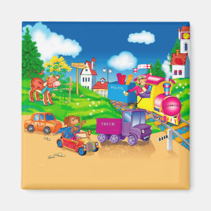 train and car magnet