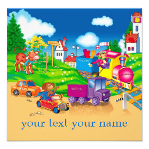 train and car photo print