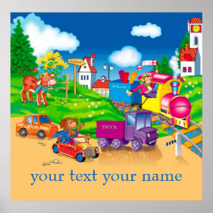 train and car poster