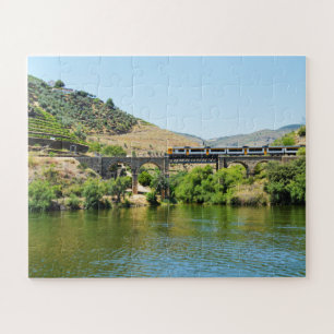 Train and the river Douro in Portugal Jigsaw Puzzle