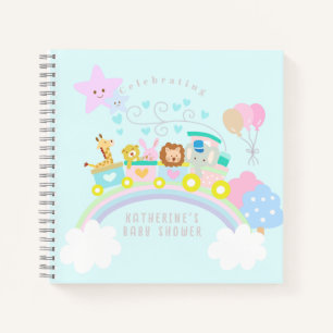 Train Animals Baby Pastel Blue Notebook