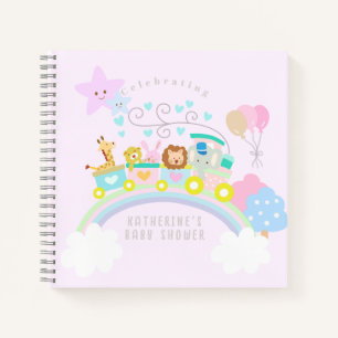 Train Animals Baby Pastel Pink Notebook