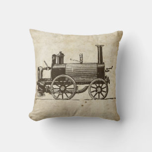 Train Antique Toy Steam Train Engine Cushion