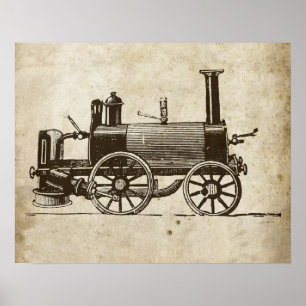 Train Antique Toy Steam Train Engine Poster