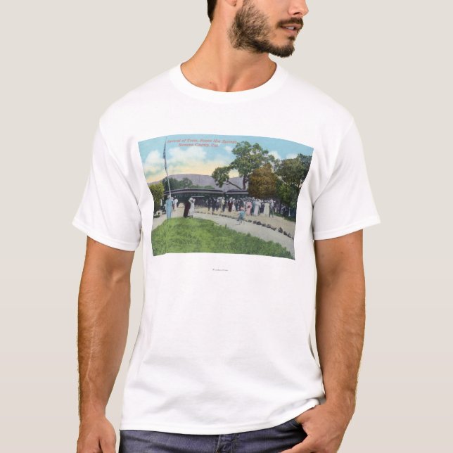 Train Arrival at Boyes Hot Springs T-Shirt (Front)