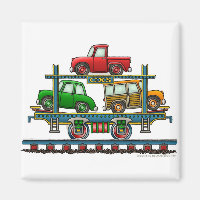 Train Auto Carrier Car Railroad Magnets