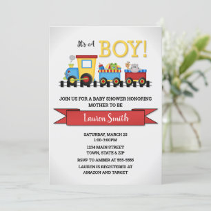 Train Baby Shower Invitation