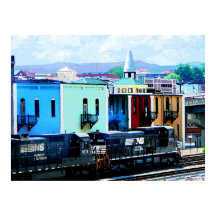 Train Being Pulled by two Locomotives Roanoke VA